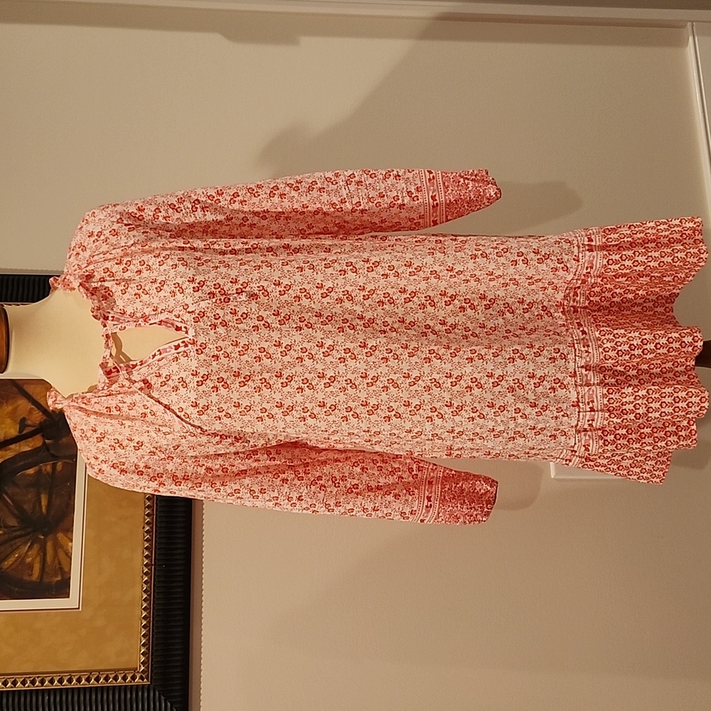 Pink and white floral summer dress
